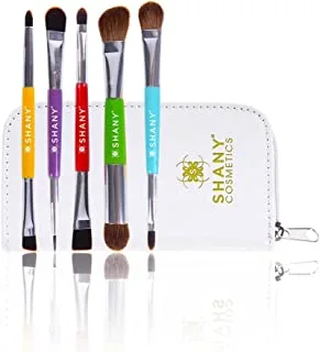 SHANY 5 Piece Double Sided Essential Brush Set with Travel Pouch, The Double Trouble