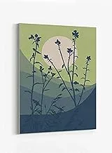 LOWHA Abstract Floral & Hills Framed Canvas Wall Art for Home, Bedroom, Office, Living Room 40x60cm