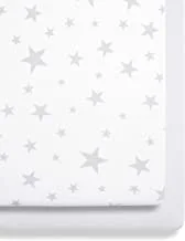 Snuz Bedside Crib Fitted Sheets, Grey Star, Grey/White, 280 g,BD028BB
