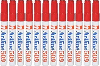 Artline ARMK509RE قلم تعليم للسبورة البيضاء 12 قطعة ، أحمر