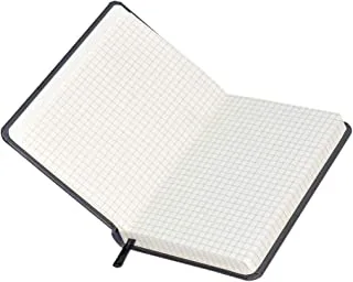 120-Sheets FIS Italian PU Notebook A6 ، 5 مم مربع ، أسود - FSNB5M1601