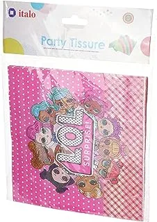 Italo Colourful Birthday Party Decoration Printed Napkins, Pink